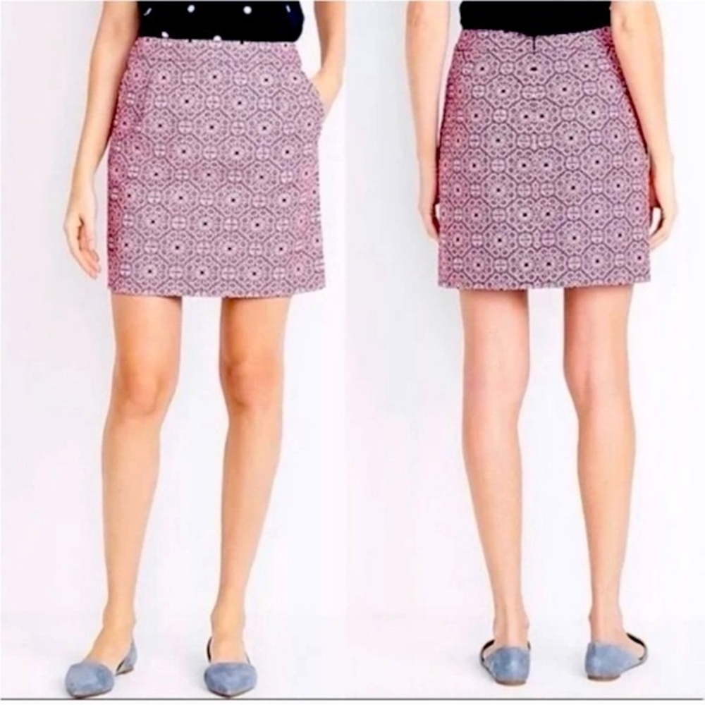 JCREW COTTON BASKET WEAVE PRINT PATTERN Casual Summer MINI SHORT SKIRT 4